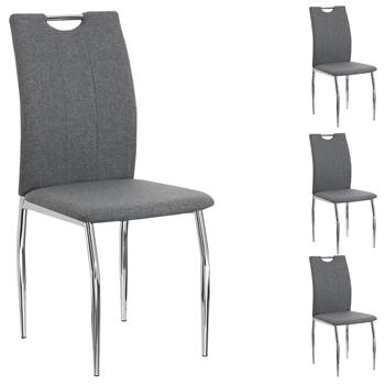Esszimmerstuhl APOLLO, Set mit 4 Stühlen Stoff in grau