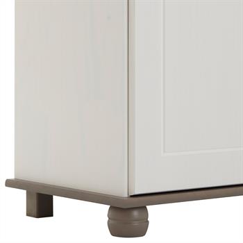 Sideboard COLMAR, Kiefer massiv weiß/taupe, mit 2 Türen und Schubladen