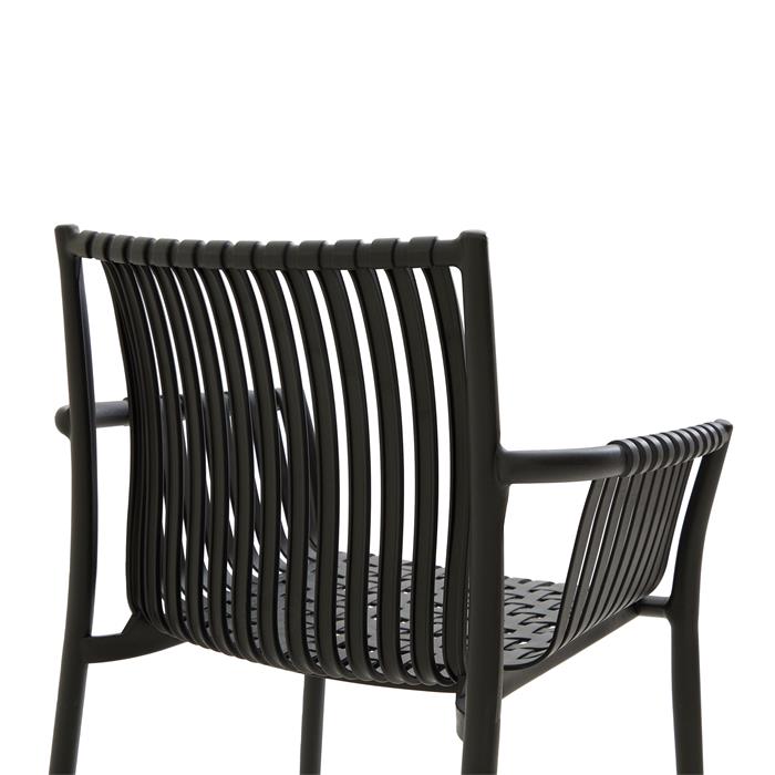 Gartenstuhl OLEA 4er Set, aus Kunststoff in schwarz