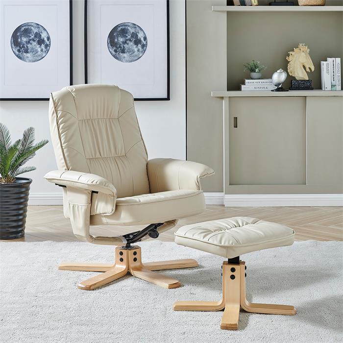 Relaxsessel CHARLY mit Hocker in beige