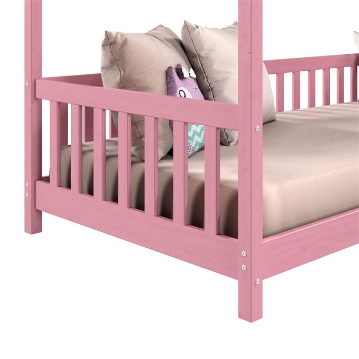Hausbett NINA in 90 x 200 aus Kiefer in rosa