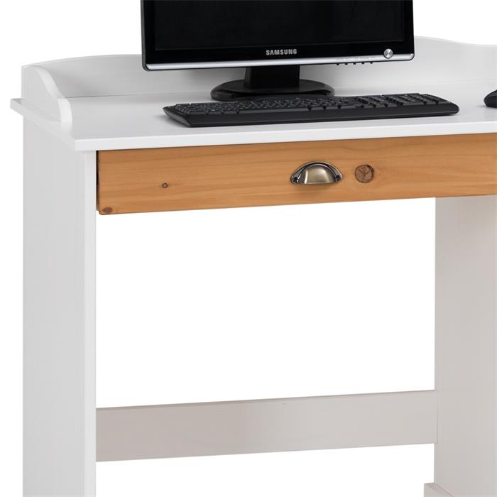 Schreibtisch COLETTE mit Aufsatz weiß/braun