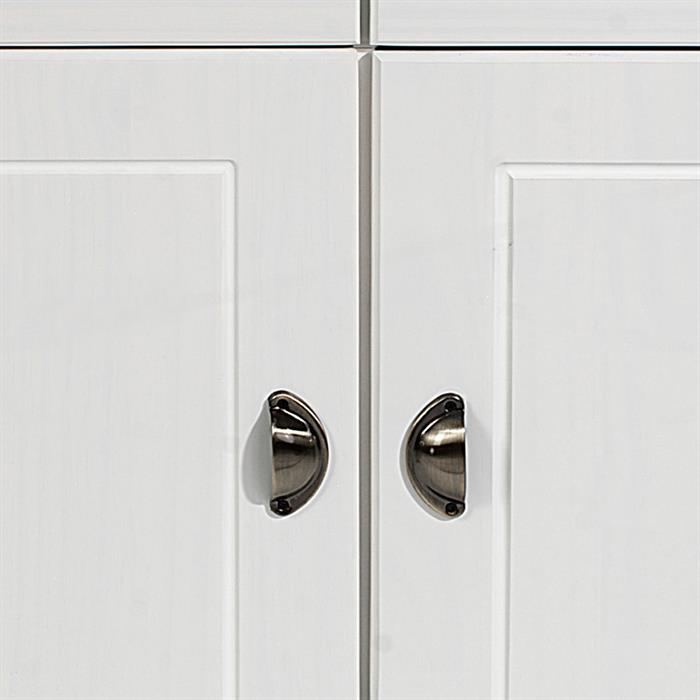 Sideboard COLMAR, Kiefer massiv weiß/taupe, mit 3 Türen und Schubladen